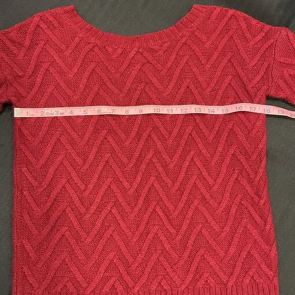 😍 Merino wool and alpaca Three Dots Crimson Knit Sweater Holiday Winter 😍 - Picture 7 of 8